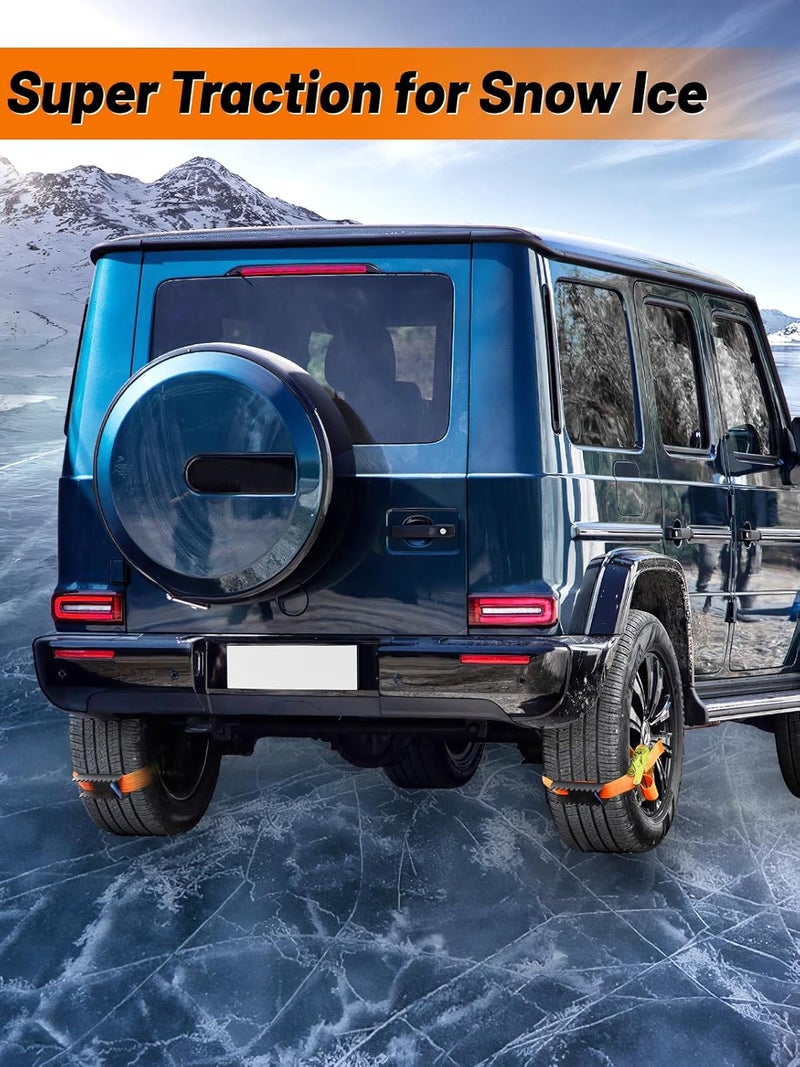 VKU Tire Metal Gripper Traction Device Traction Straps Large for Trucks Large SUVs Anti Skid Emergency Traction Aid Straps to Get Unstuck from Snow, Mud, Ice & Sand, Fit for Jeep Wrangler JK JL Bronco - Image 2